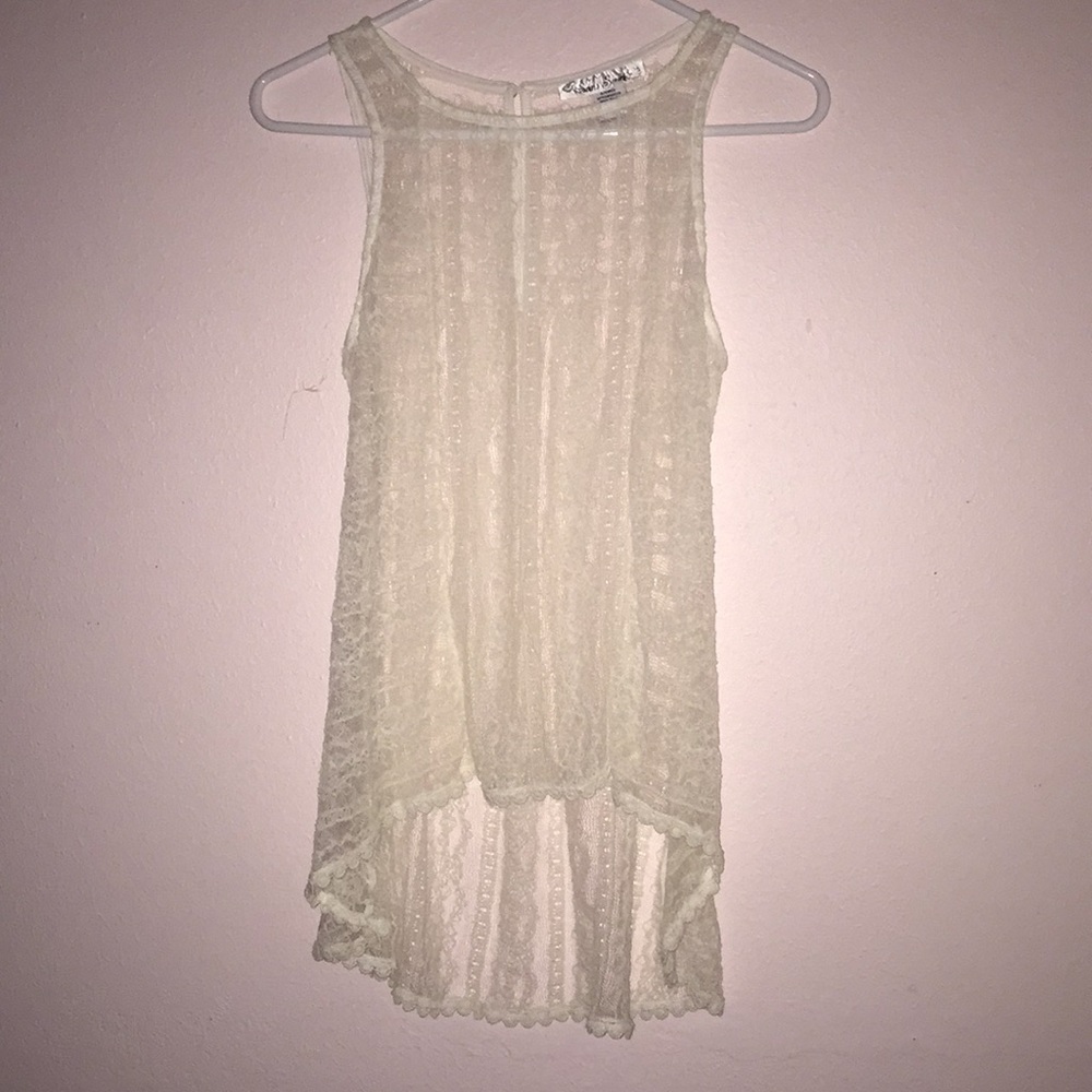 Beautiful White Lace High Neck Top